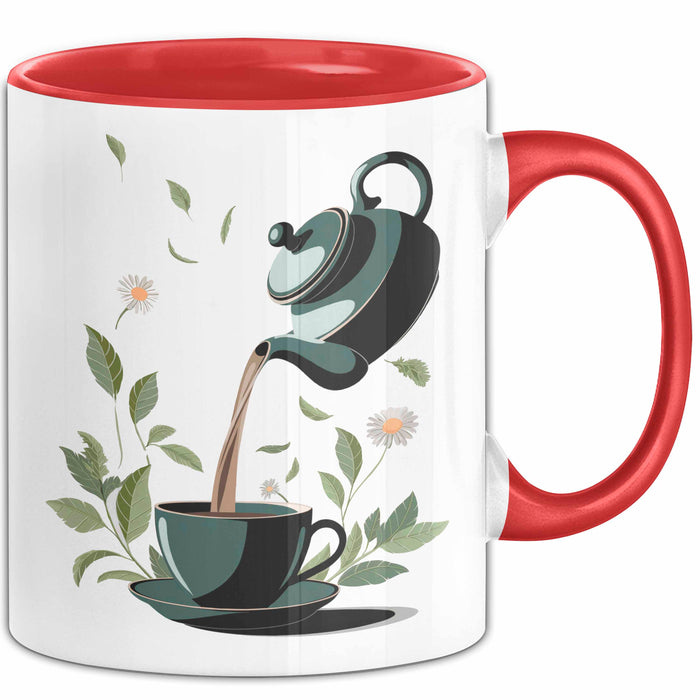 Tee Trinker Tasse Geschenk Lustige Geschenkidee Spruch Für Tee Liebhaber Rot Trendation