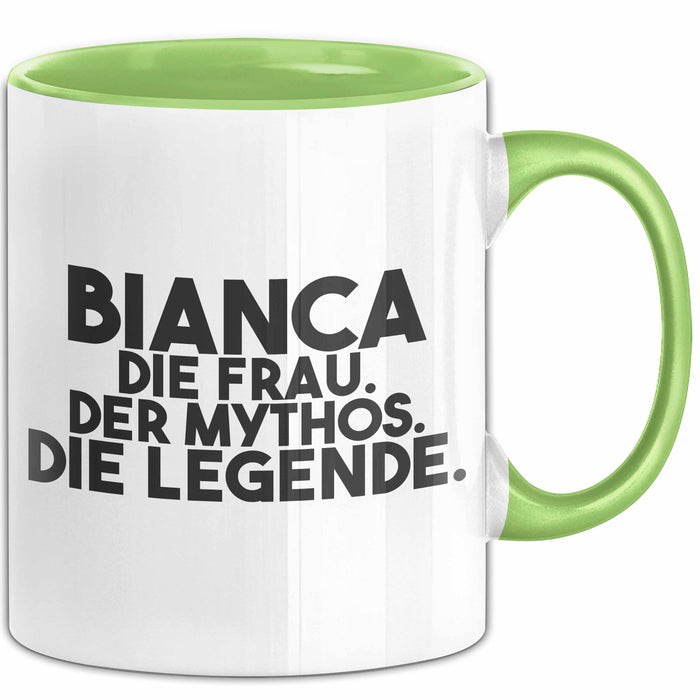 Bianca Tasse Bianca – Die Frau. Der Mythos. Die Legende. Geschenk Grün Trendation