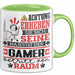 Gamer Geschenk Tasse Lustiger Spruch Erheben Sie Sich Der Gamer Betritt den Raum Grün Trendation