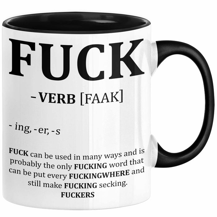 F*** Tasse Geschenk Schimpfwort 18+ Geschenkidee Männer Frauen Arbeitskollege Geschenkidee Kaffee-Becher Schwarz Trendation