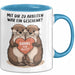 Büroarbeit Kollege Abschied Tasse Geschenk Lustige Geschenkidee Spruch Mit Dir Zu Arbeiten War Ein Geschenk Danke Für Alles Blau Trendation