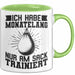 Boxer Tasse Geschen Ich Habe Monatelang Nur Am Sack Trainiert Box-Lehrer Boxer Kampfsport Becher Grün Trendation