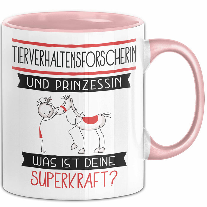 Tierverhaltensforscherin Und Prinzessin Tasse Geschenk Für Eine Tierverhaltensforscherin Geburtstag Was Ist Deine Superkraft Rosa Trendation