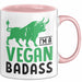 Veganer Tasse Geschenk Gym Vegan Gesund Stier Geschenkidee Rosa Trendation
