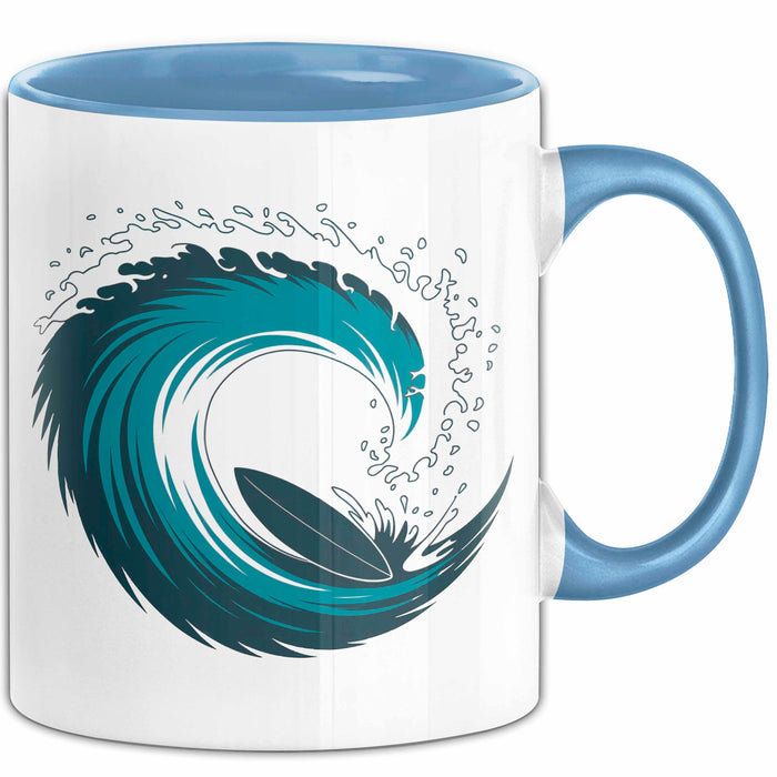 Surfer Tasse Geschenkidee Wellenreiter Lustiger Spruch Geschenkidee Lustig Blau Trendation