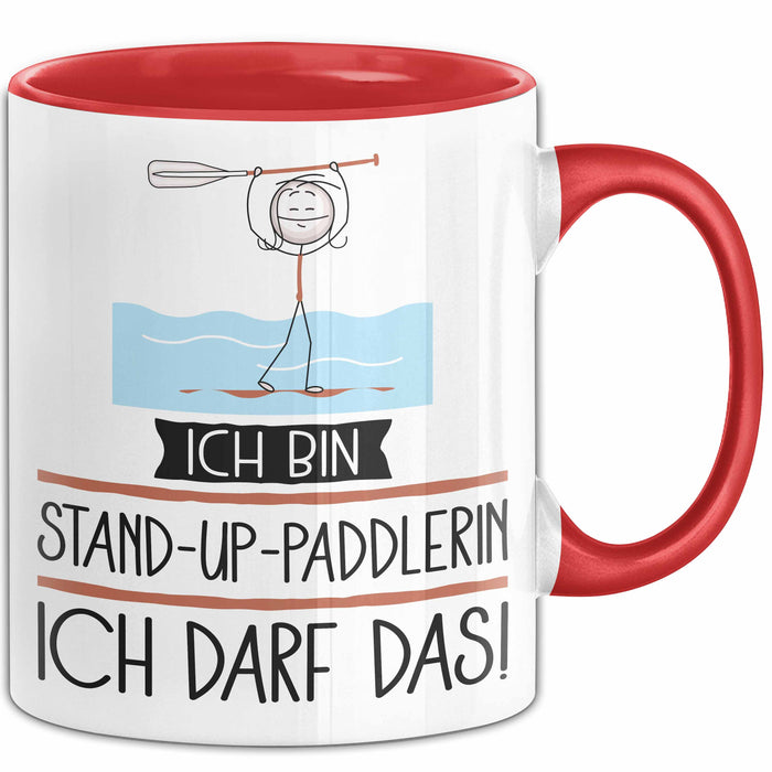 Geschenk für Stand-Up-Paddlerin Tasse Lustige Geschenkidee Geburtstag Ich Bin Stand-Up-Paddlerin Ich Darf Das Rot Trendation