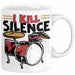 Schlagzeug-Spieler Geschenk Drummer Tasse Geschenkidee Spruch I Kill Silence Bandmitglied Schlagzeuger Weiß Trendation