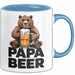 Papa Bier Tasse Geschenk Lustige Geschenkidee Spruch Blau Trendation