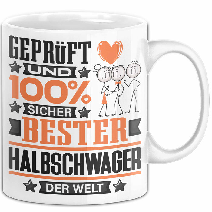 Halbschwager Geschenk Lustiger Spruch für Halbschwager Geschenkidee Bester Halbschwager Der Welt Weiß Trendation