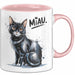Katzen Tierliebhaber Tasse Geschenk Lustige Geschenkidee Spruch Miau Rosa Trendation