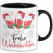Weihnachten Weinglas Tasse Geschenk Weihnachtliche Grafik Weinliebhaber Frohe Weihnachten Kaffee-Becher Trendation