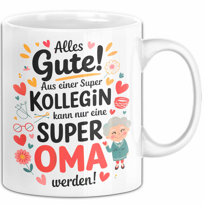 Oma Tasse Geschenkidee Beste Kollegin Oma Geschenk Weiß Trendation