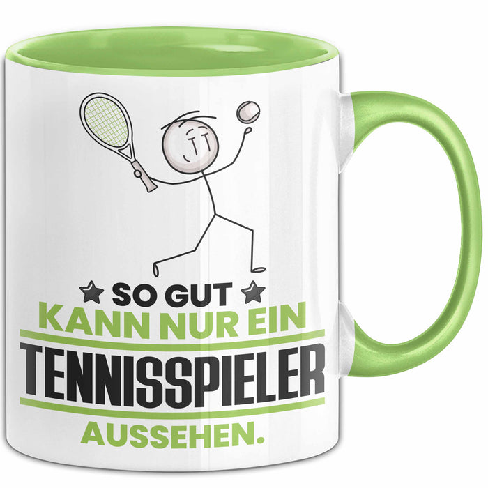 Tennisspieler Geschenk Tasse So Gut Kann Nur Ein Tennisspieler Aussehen Geschenkidee Kaffee-Becher Grün Trendation