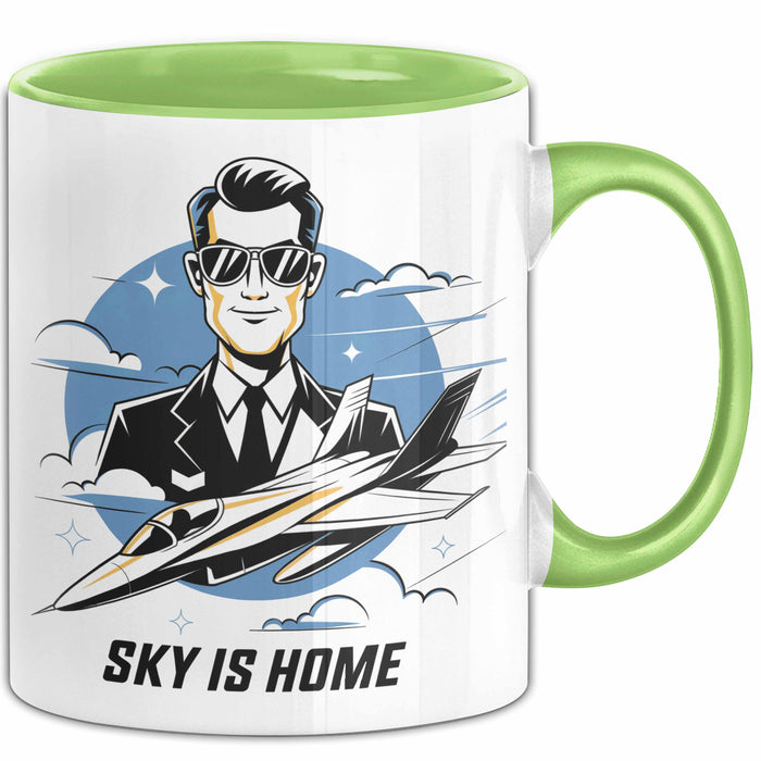 Pilot Tasse Geschenk Lustige Geschenkidee Spruch Für Luftfahrt Liebhaber Grün Trendation