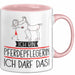 Geschenk für Pferdepflegerin Tasse Lustige Geschenkidee Geburtstag Ich Bin Pferdepflegerin Ich Darf Das Rosa Trendation
