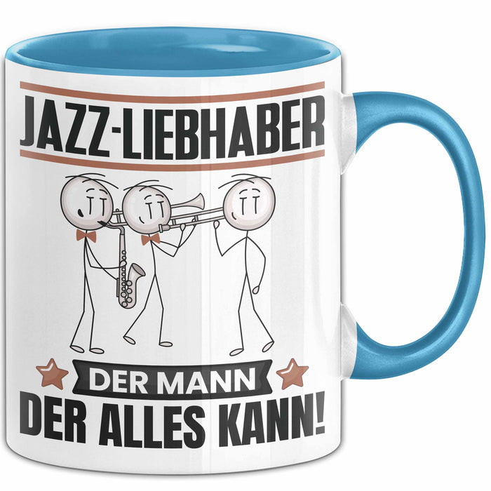 Jazz-Liebhaber Tasse Geschenk für Jazz-Liebhaber Der Mann Der Alles Kann Geschenkidee zum Geburtstag Blau Trendation