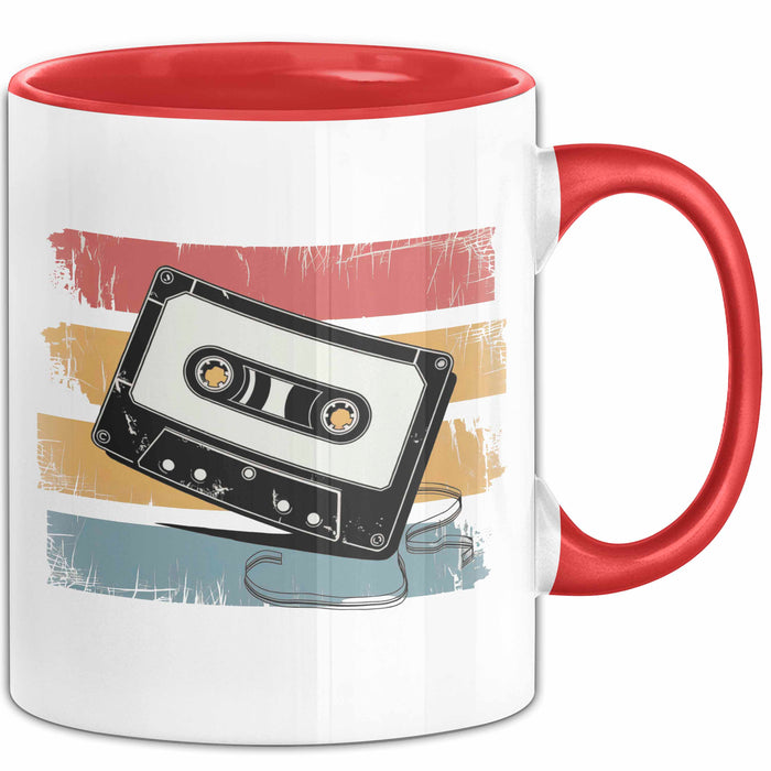 Retro Vintage Kassette Tasse Geschenk Lustige Geschenkidee Spruch Rot Trendation