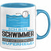 Schwimmer Geschenk Tasse Ich Bin Schwimmer Aber Sag Doch Einfach Superheld Lustige Geschenkdiee für Schwimmer Kaffee-Becher Blau Trendation
