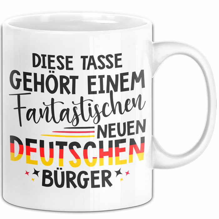 Deutschland Deutscher Bürger Tasse Becher Geschenk Lustige Geschenkidee Spruch Diese Tasse Gehört Einem Fantastischen Neuen Deutschen Burger Weiß Trendation