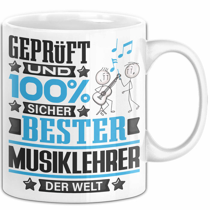 Musiklehrer Geschenk Lustiger Spruch für Musiklehrer Geschenkidee Bester Musiklehrer Der Welt Weiß Trendation