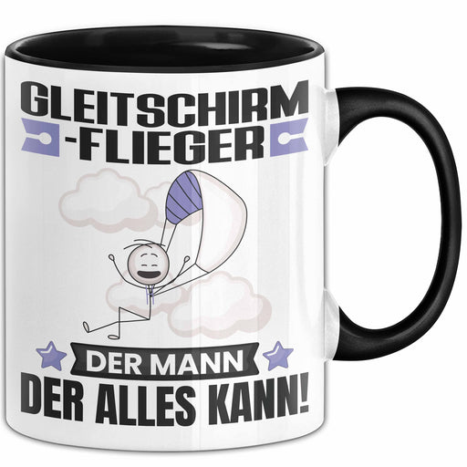 Gleitschirmflieger Tasse Geschenk für Gleitschirmflieger Der Mann Der Alles Kann Geschenkidee zum Geburtstag Schwarz Trendation