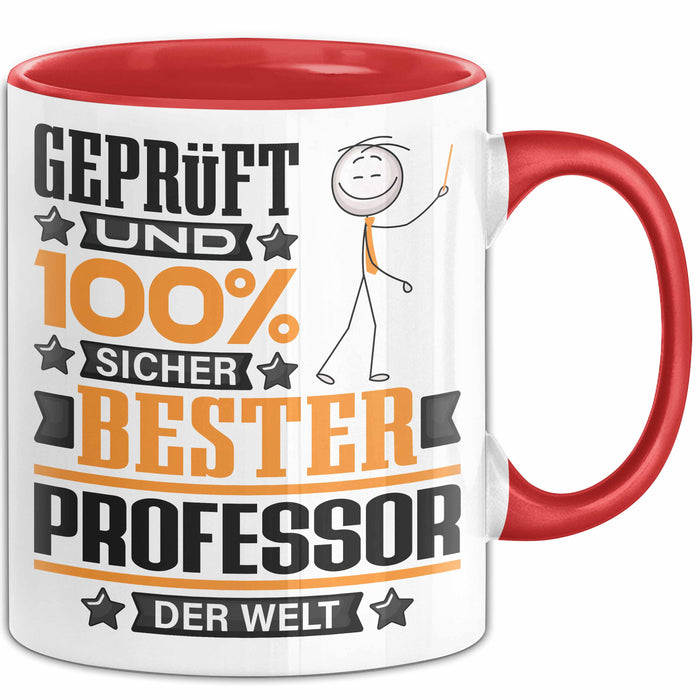 Professor Geschenk Lustiger Spruch für Professor Geschenkidee Bester Professor Der Welt Rot Trendation