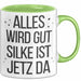 Silke Tasse Geschenk Alles Ist Gut Silke Ist Jetz Da Geschenkidee Becher mit Name Grün Trendation