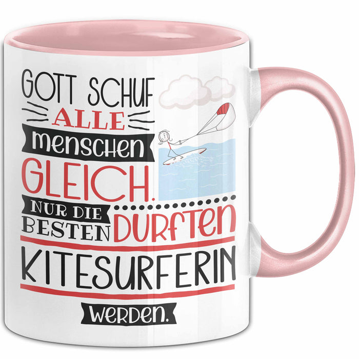 Kitesurferin Geschenk Becher Tasse Gott Schuf Alle Menschen Gleich Nur Die Besten Durfeten Kitesurferin Werden Geschenkidee Lustig Rosa Trendation