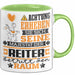 Reiter Geschenk Tasse Lustiger Spruch Erheben Sie Sich Der Reiter Betritt den Raum Grün Trendation