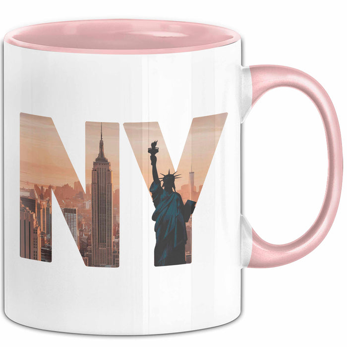 New York City USA Tasse Geschenk Lustige Geschenkidee Spruch Rosa Trendation