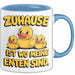 Quietscheente Tier Tasse Geschenk Lustige Geschenkidee Spruch Zuhause Ist Wo Meine Enten Sind Blau Trendation