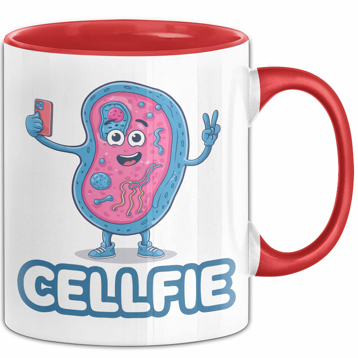 Biologe Tasse Geschenk Cellfie Wissenschaft Geschenkidee Rot Trendation
