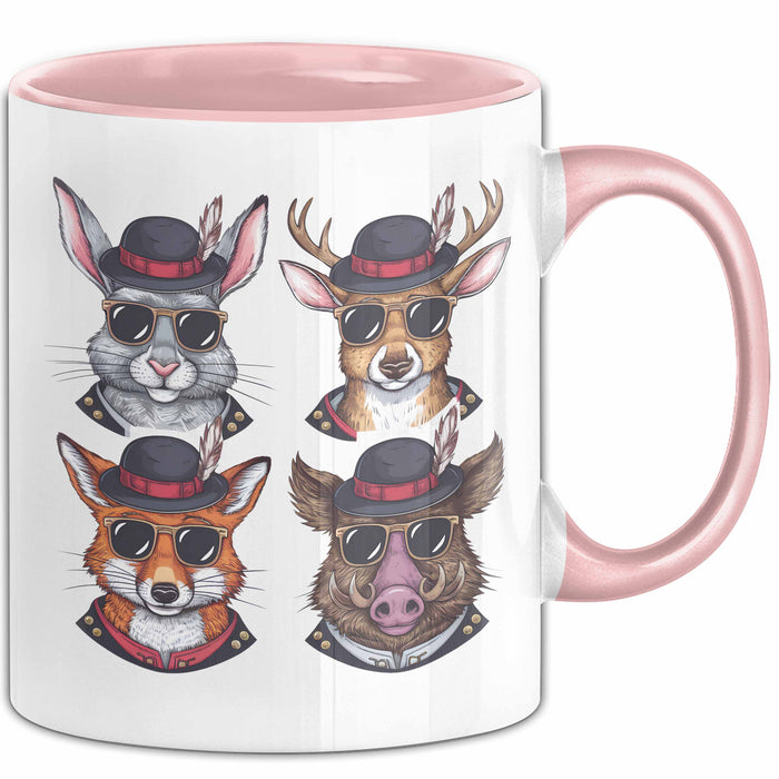 Jäger Tasse Geschenk Hase Wildschwein Fuchs Geschenkdiee Jagd Rosa Trendation