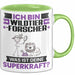 Wildtierforscher Tasse Geschenk für Wildtierforscher Geburtstag Lustiger Spruch Kaffee-Becher Was Ist Deine Superkraft Grün Trendation