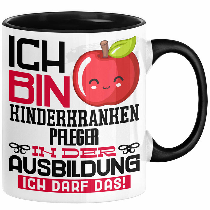 Kinderkrankenpfleger Ausbildung Tasse Geschenk Ich Bin Kinderkrankenpfleger In Der Ausbildung Ich Darf Das Geschenkidee Spruch Schwarz Trendation