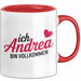Andrea Tasse Geschenk Ich Bin Vollkommen Andrea Geschenkidee Geburtstag Rot Trendation