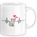 Katzen Tierliebhaber Herzschlag Tasse Geschenk Lustige Geschenkidee Spruch Weiß Trendation