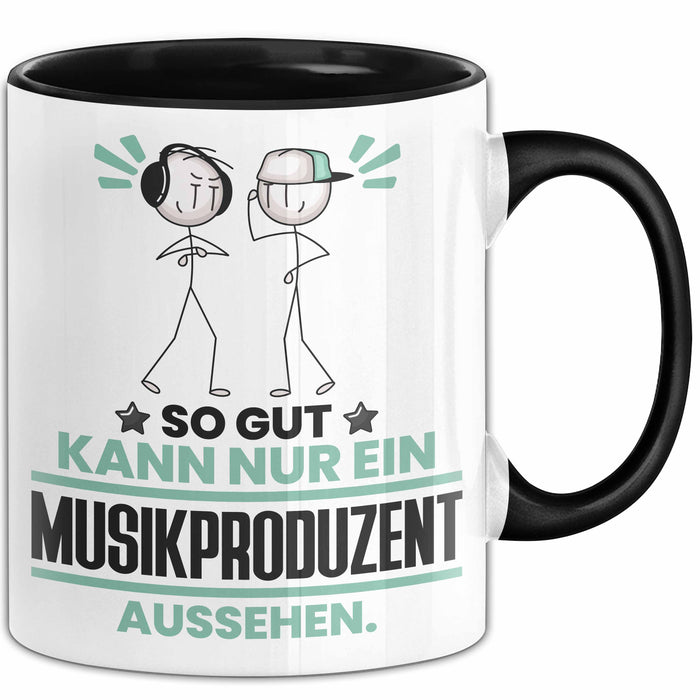 Musikproduzent Geschenk Tasse So Gut Kann Nur Ein Musikproduzent Aussehen Geschenkidee Kaffee-Becher Schwarz Trendation