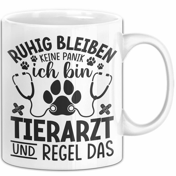 Tierarzt Tasse Geschenk Ruhig Bleiben Ich Bin Tierarzt Und Regel Das Geschenkidee Weiß Trendation