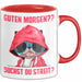 Sarkasmus Tasse Geschenk Lustiger Spruch Hund Guten Morgen Suchst Du Streit Becher Rot Trendation