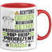 Hip-Hop-Produzent Geschenk Tasse Lustiger Spruch Erheben Sie Sich Der Hip-Hop-Produzent Betritt den Raum Rot Trendation