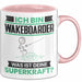 Wakeboarder Tasse Geschenk für Wakeboarder Geburtstag Lustiger Spruch Kaffee-Becher Was Ist Deine Superkraft Rosa Trendation