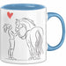 Pferde Tierliebhaber Mädchen Tasse Geschenk Lustige Geschenkidee Spruch Blau Trendation