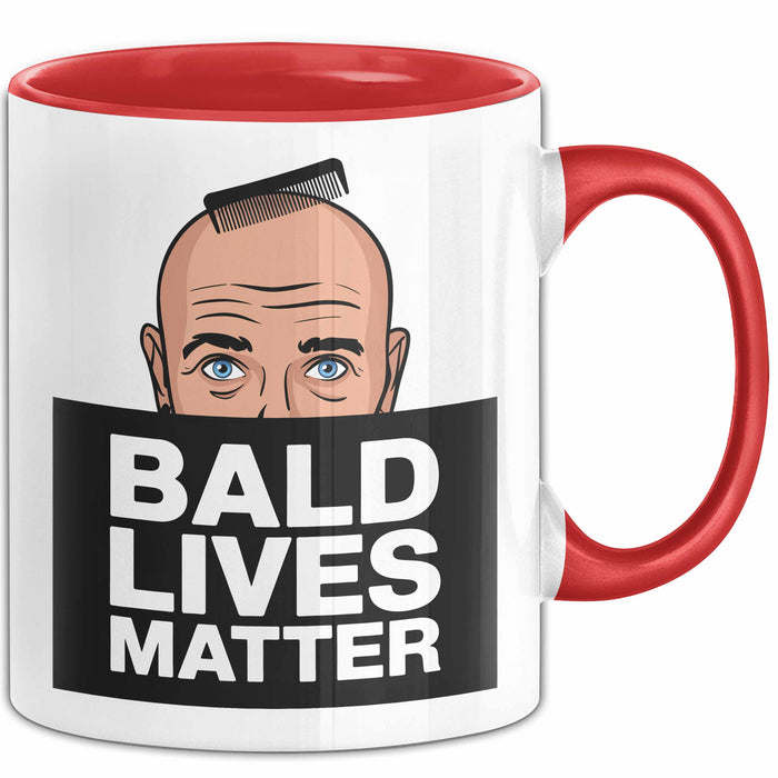 Glatze Tasse Geschenk Bald Lives Matter Geschenkidee Lustig Maenner Rot Trendation