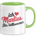 Marlies Tasse Geschenk Ich Bin Vollkommen Marlies Geschenkidee Geburtstag Grün Trendation