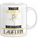 Läuferin Tasse Geschenk Becher Stark Attraktiv Furchtlos Läuferin Lustige Geschenkidee Weiß Trendation