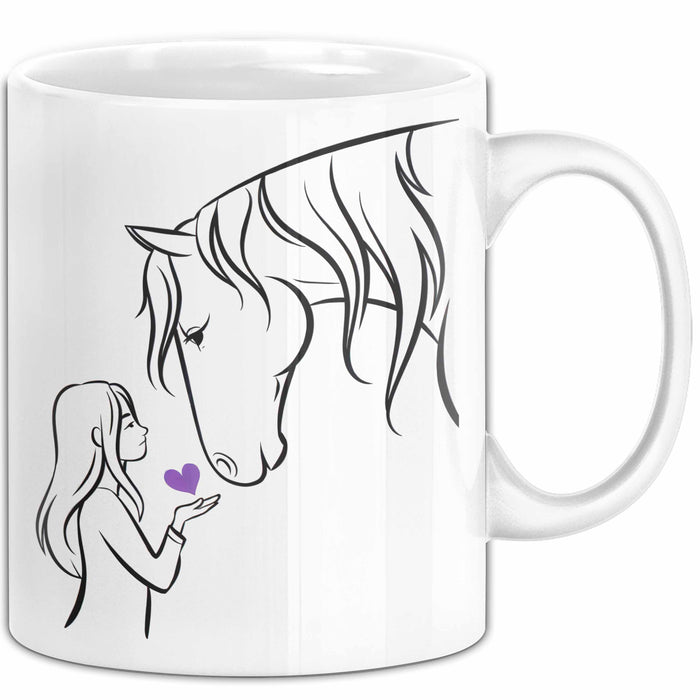Pferde Tierliebhaber Mädchen Tasse Geschenk Lustige Geschenkidee Spruch Weiß Trendation