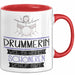 Drummerin Weil Es Keinen Schöneren Beruf Gibt Tasse Geschenk für Eine Drummerin Lustig Rot Trendation