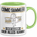 Comic-Sammler Tasse Geschenk für Comic-Sammler Der Mann Der Alles Kann Geschenkidee zum Geburtstag Grün Trendation