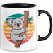 Retro Koala Tierliebhaber Tasse Geschenk Lustige Geschenkidee Spruch Schwarz Trendation